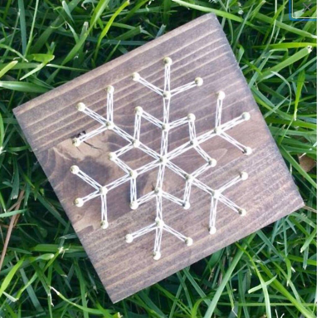 Snowflake string art