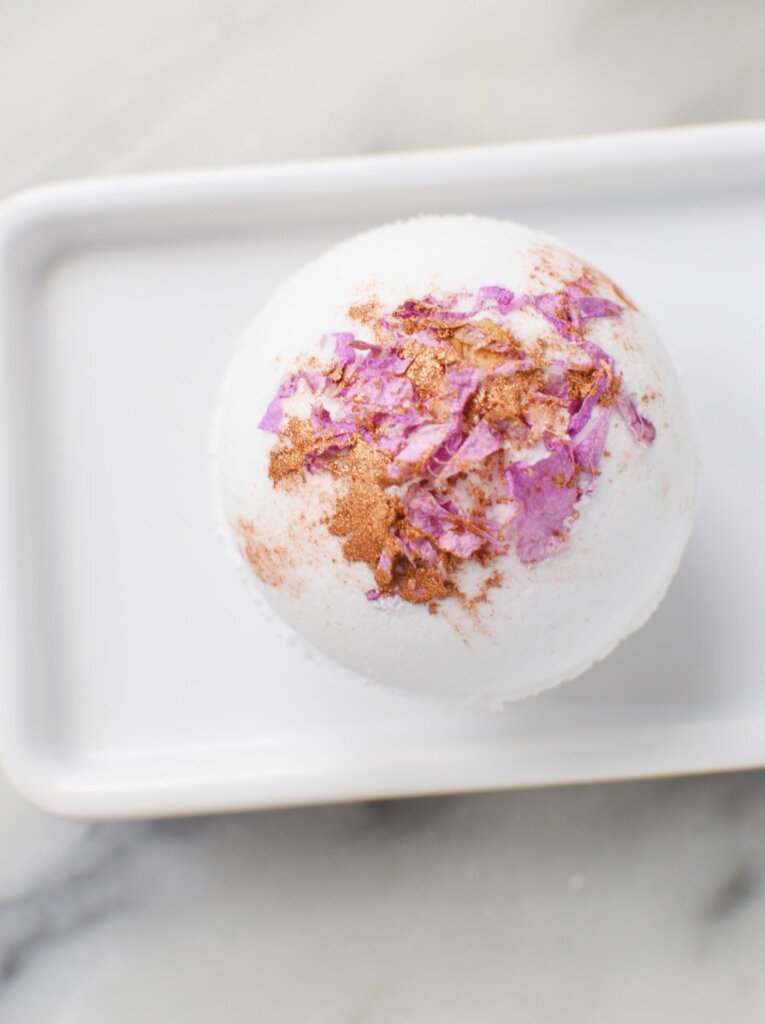 Rose gold bath bomb