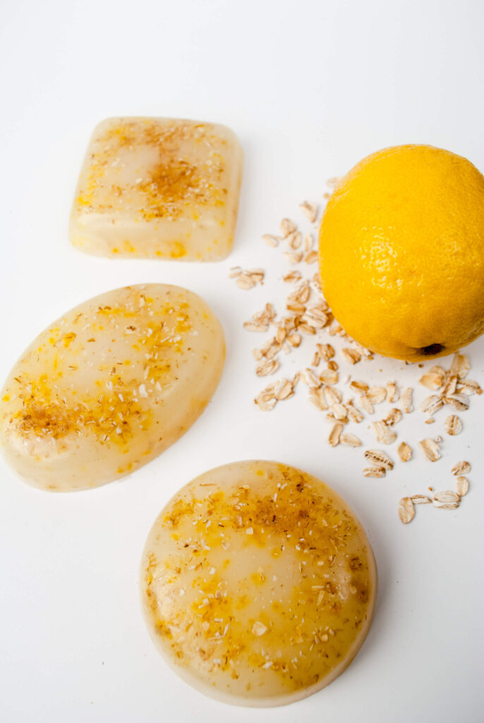 lemon and oatmeal soap