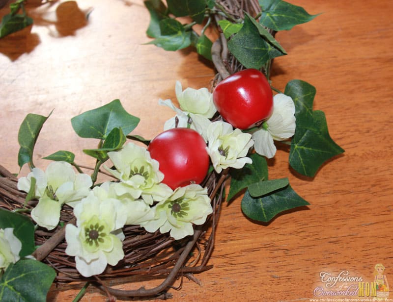 Apple grapevine wreath
