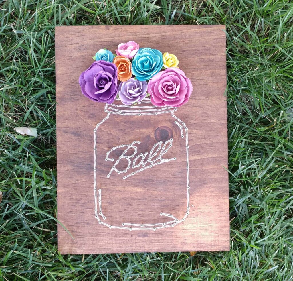 Mason jar string art