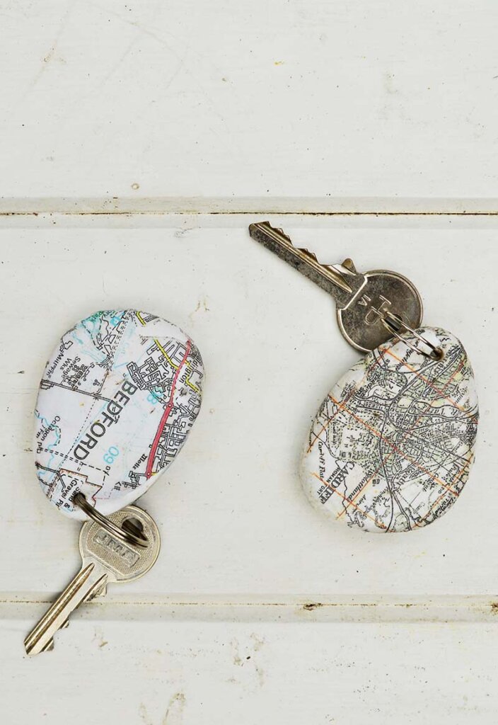 Map rock keychain