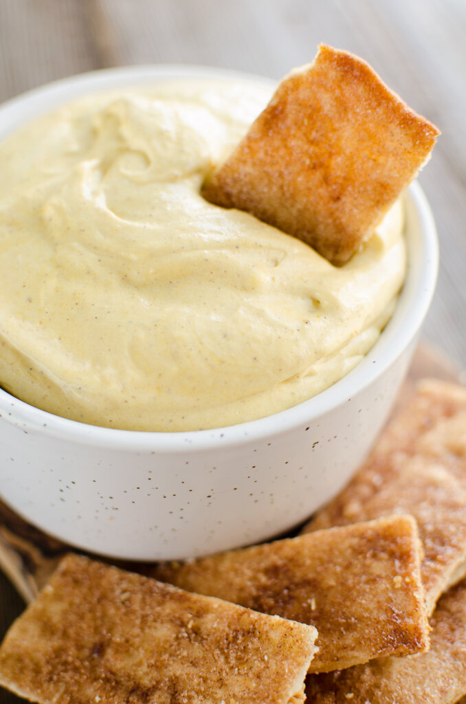 Pumpkin mousse dip and crust dippers