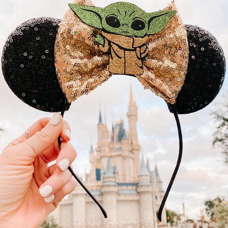 Baby Yoda sequin ears
