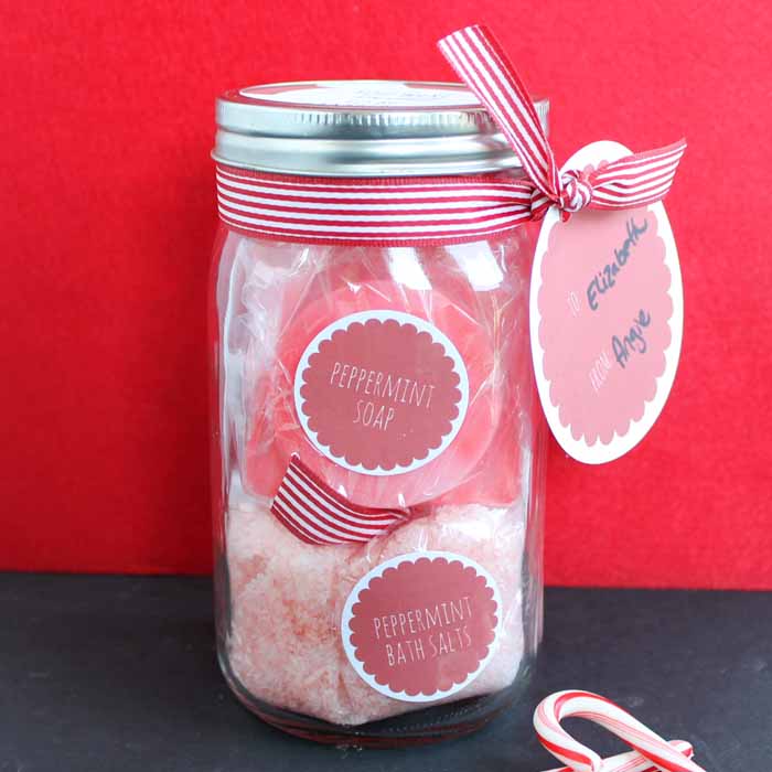 peppermint soap in a jar
