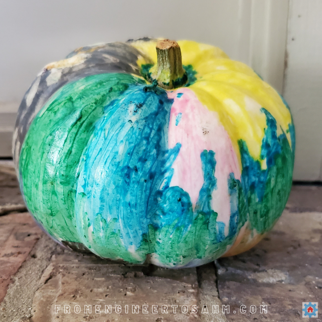 Melted crayon pumpkin