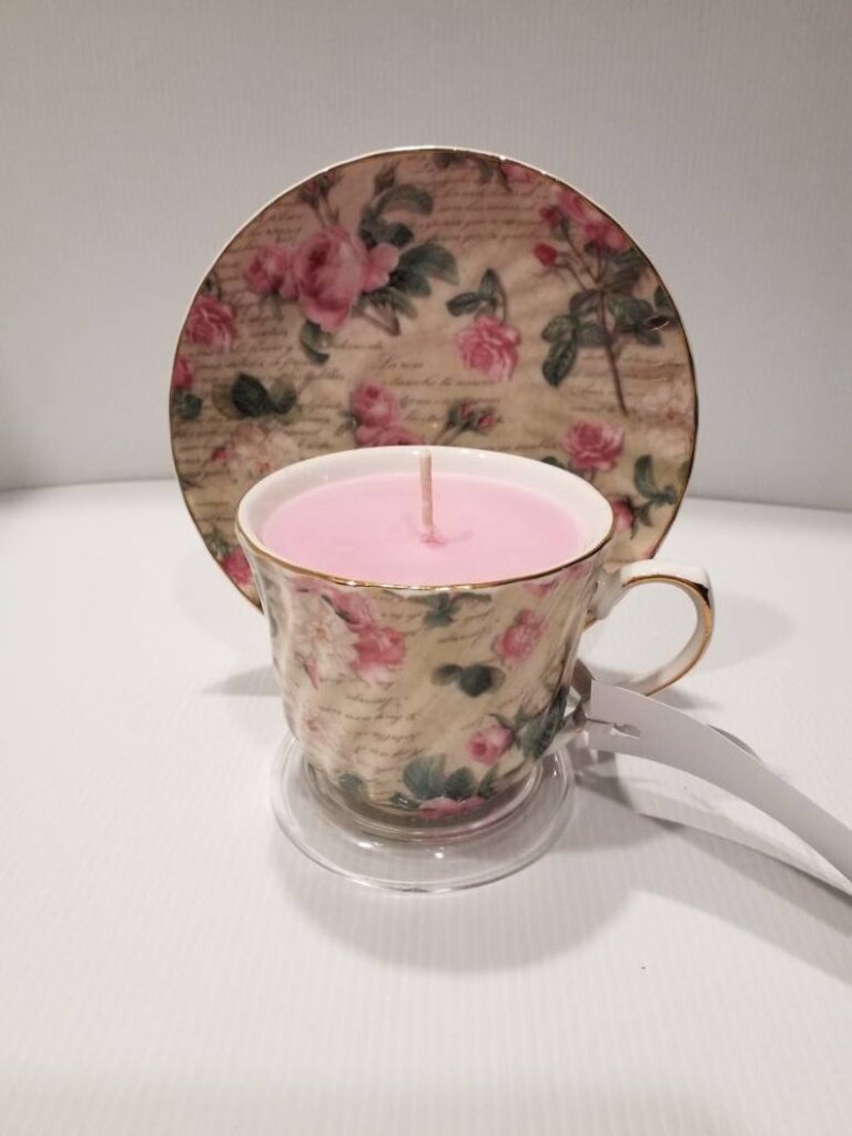 teacup soy candle