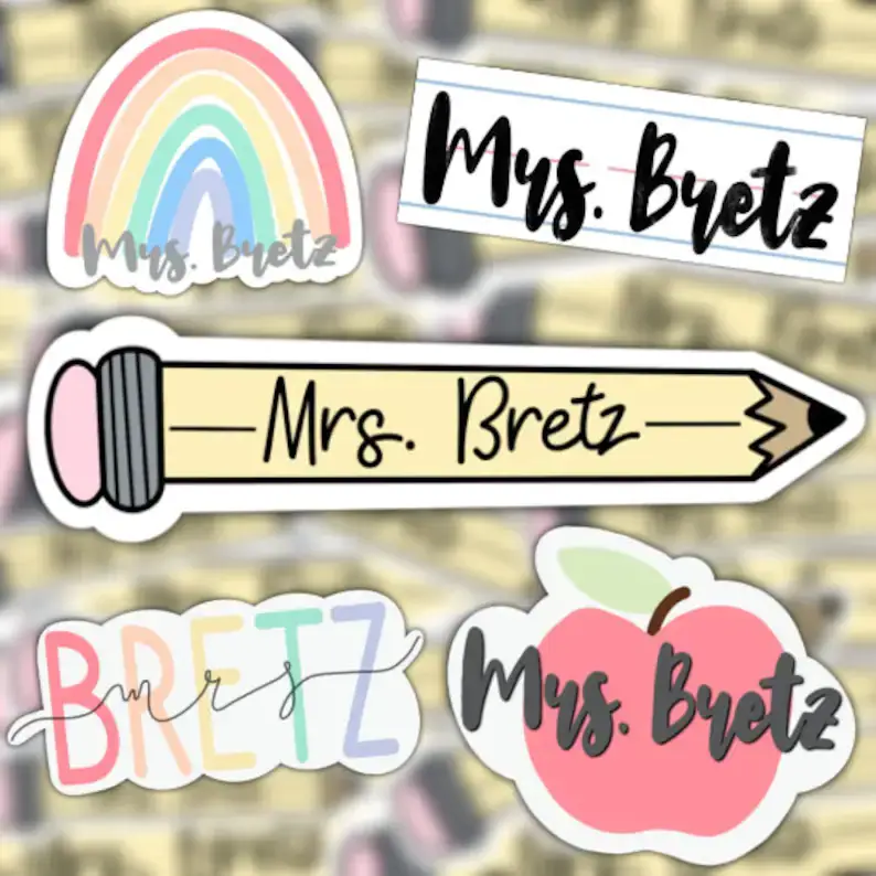 A Personalized Teacher Name Sticker