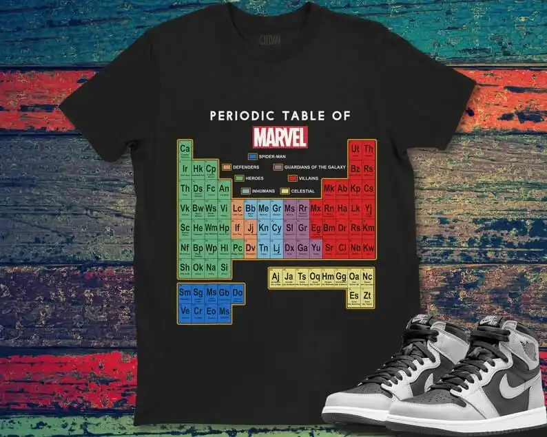 This Periodic Table of Marvel T-Shirt