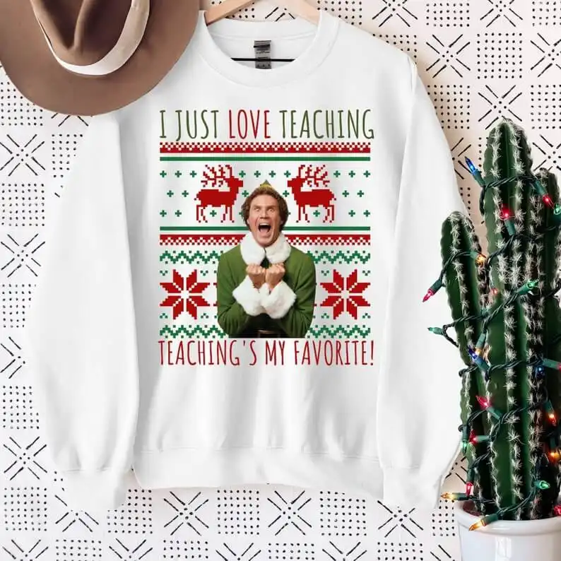 This Elf Teacher Christmas Sweatshirt