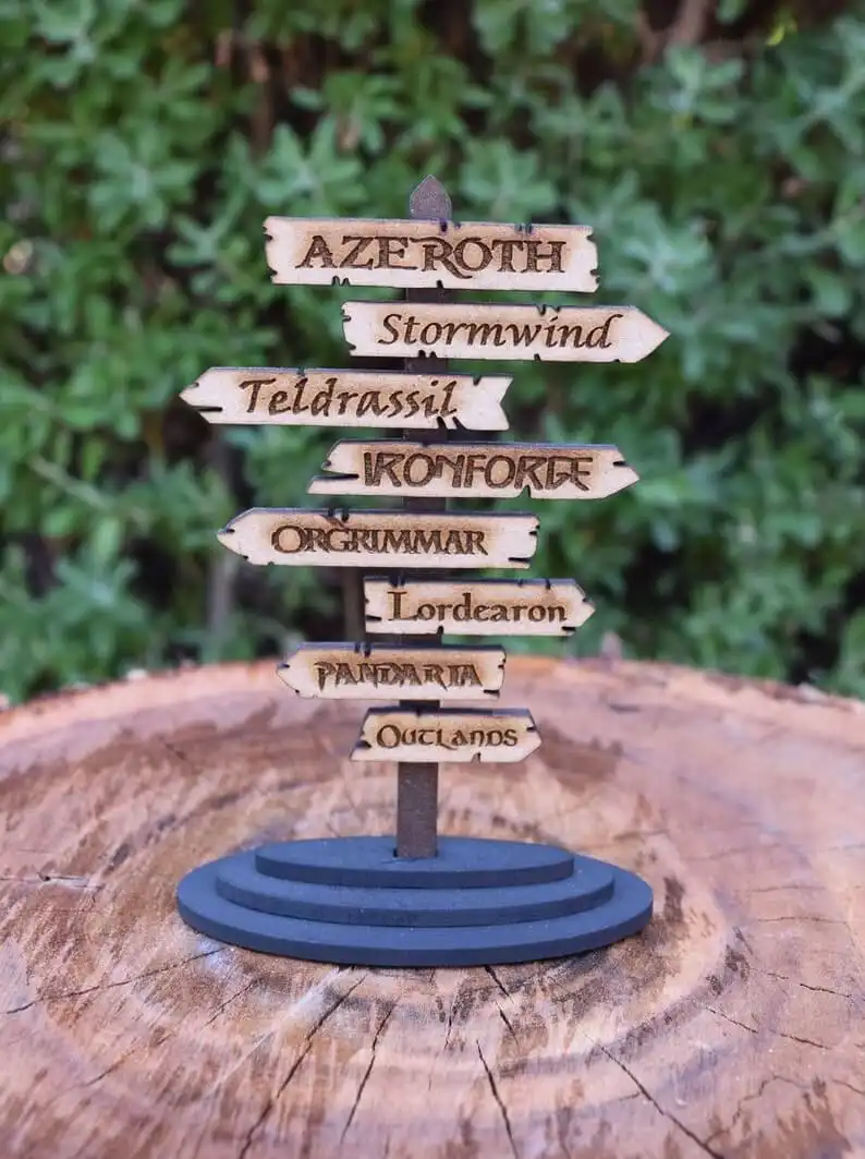 A WoW Direction Sign Ornament