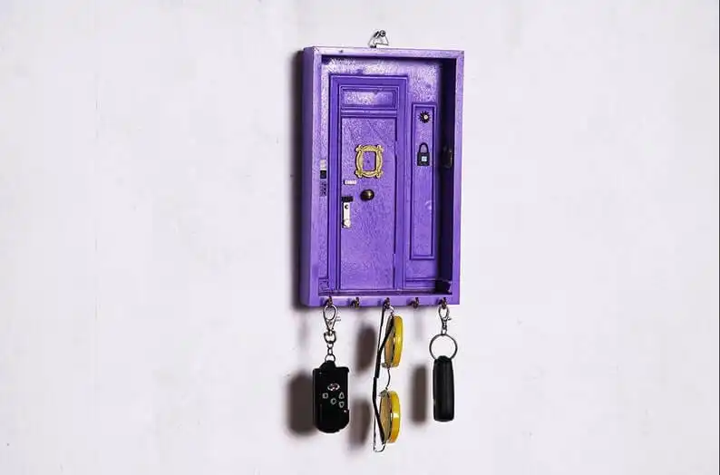 A Purple Apartment Door Key Hanger