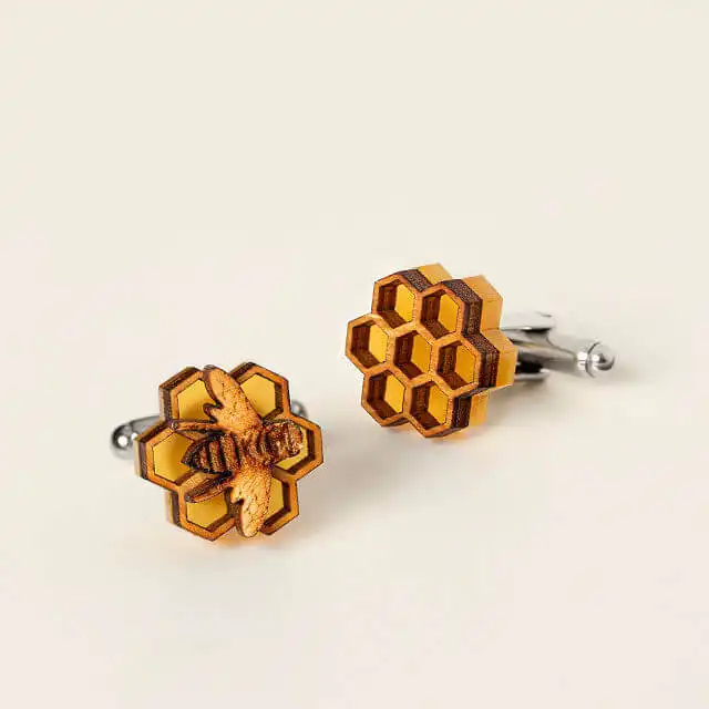 Some Honeycomb and Bee Cufflinks