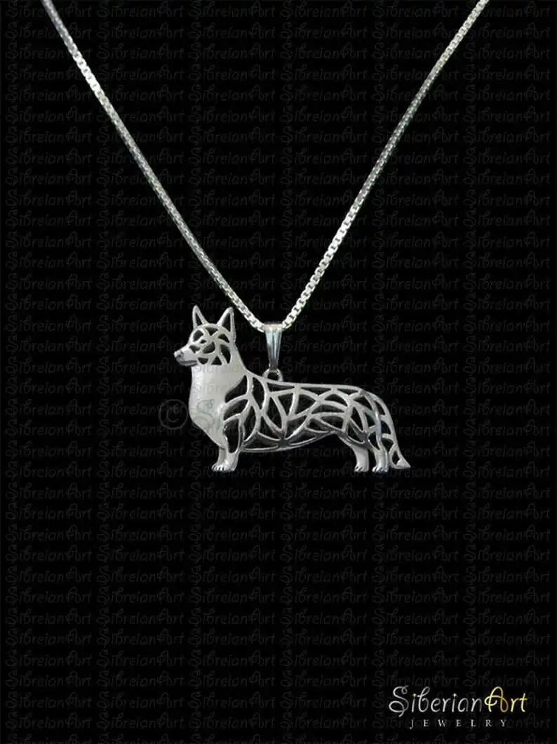 A Cardigan Welsh Corgi Sterling Silver Necklace