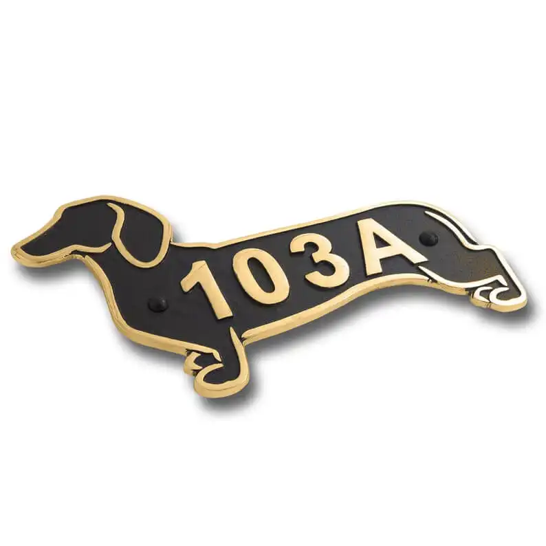 This Dachshund House Number Plaque