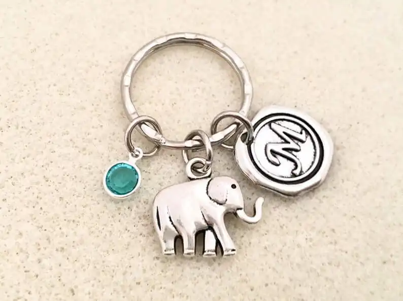 A Personalized Lucky Elephant Keychain