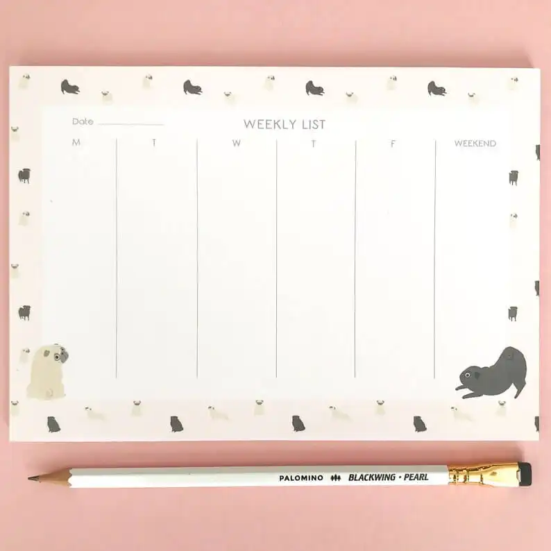 This Pug Print Desk Planner