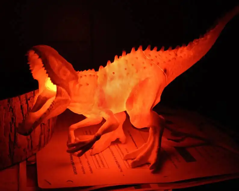 This 3D Printed Dinosaur Lamp
