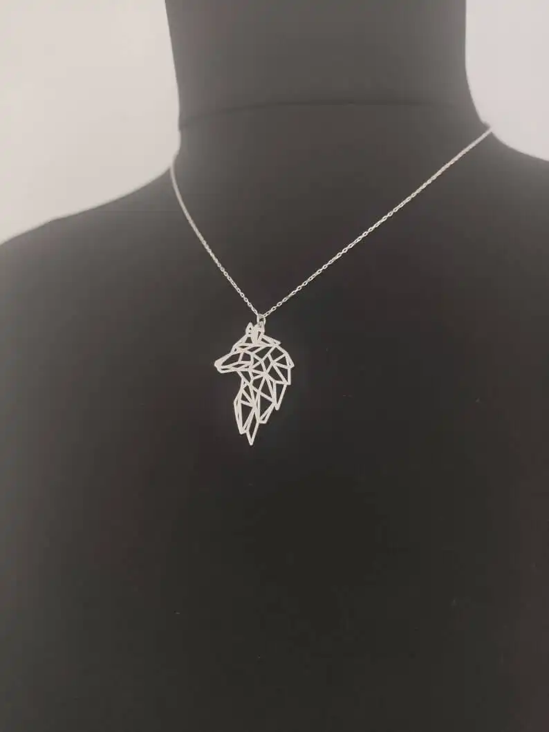 This Origami Wolf Necklace