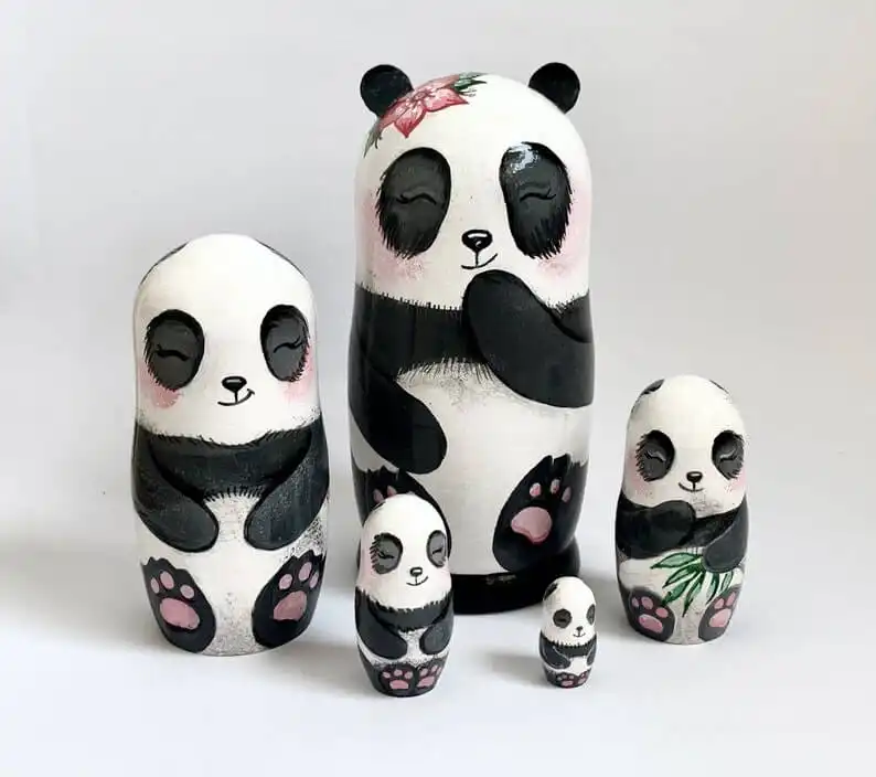 These Gorgeous Panda Nesting Dolls