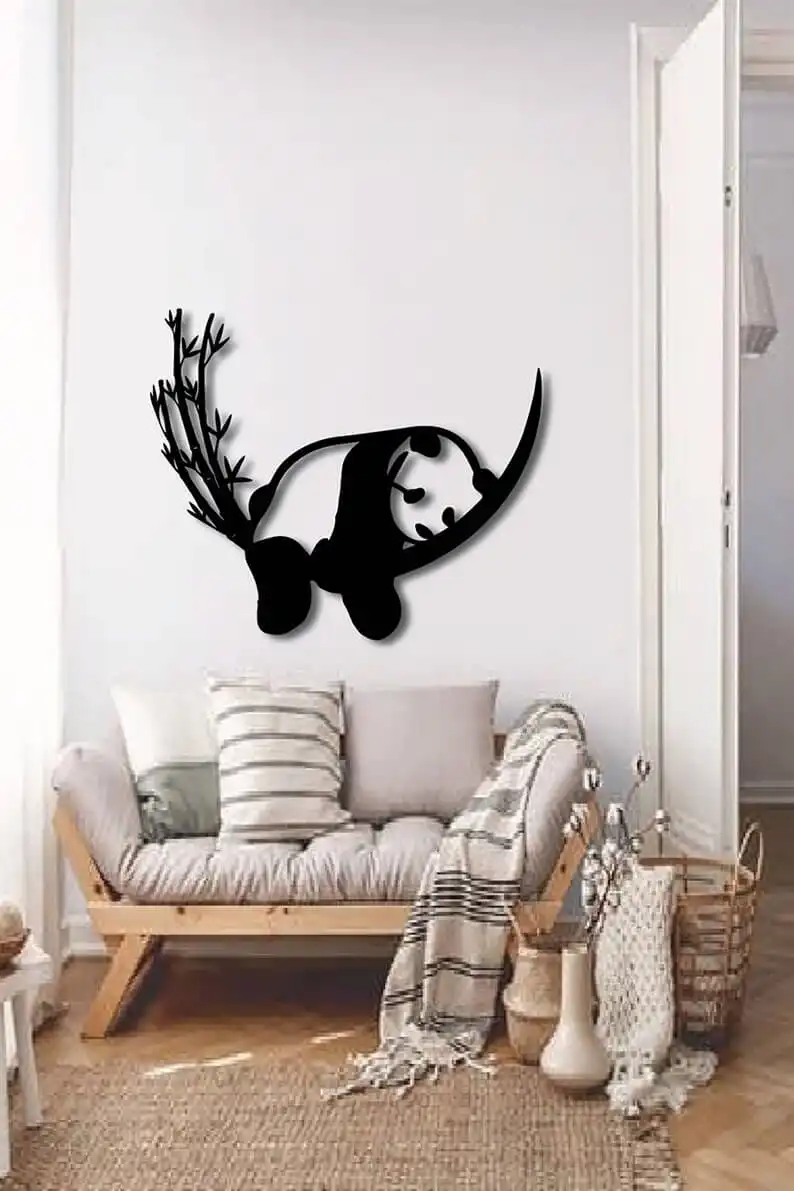 This Sleeping Panda Metal Wall Art