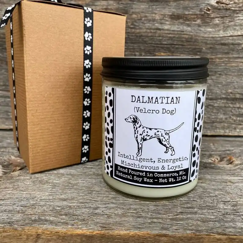 A Dalmatian Themed Candle