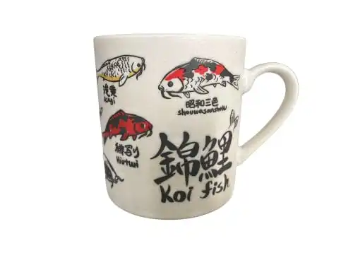 A Ceramic Japanese Koi Coffee Mug