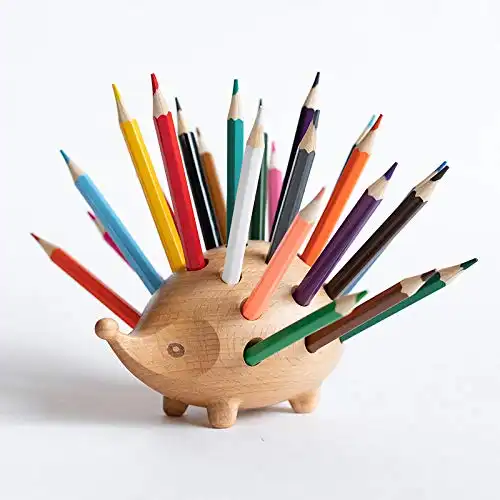 This Wooden Hedgehog Pencil Holder