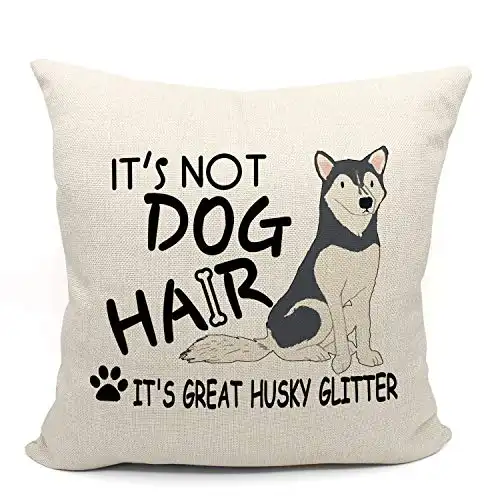This Cute Husky Glitter Throw Pillow Case