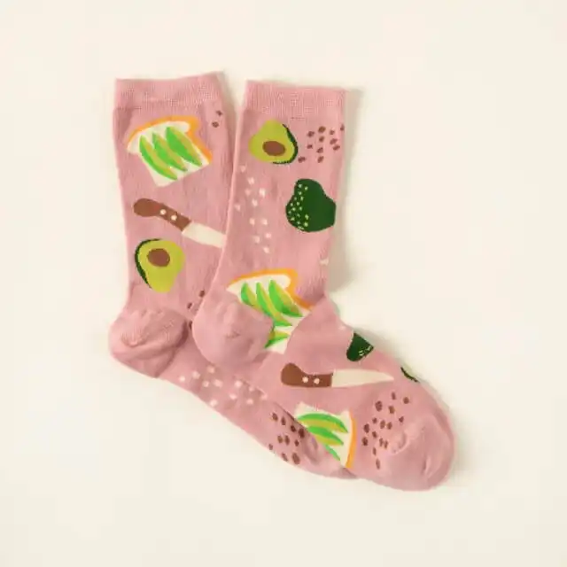 A Pair of Pretty Avocado Toast Socks