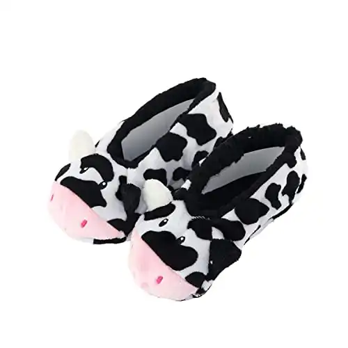 These Fuzzy Cow Slippers