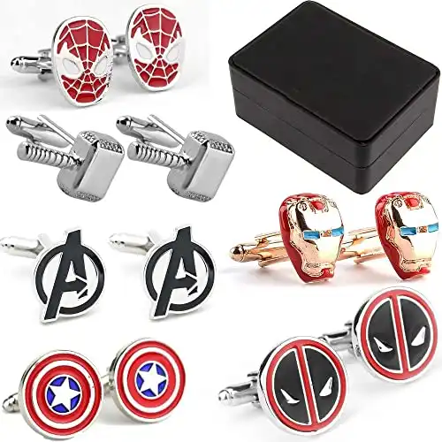 This Fancy Marvel Cufflink Set with Gift Box