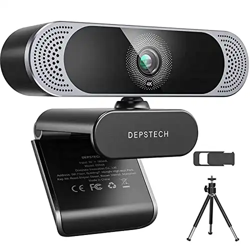 This 4K Webcam with Microphone and Tripod