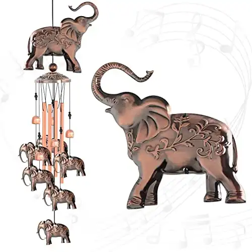 These Elephant Copper Wind Chimes
