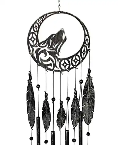 This Wolf Dreamcatcher Wind Chime