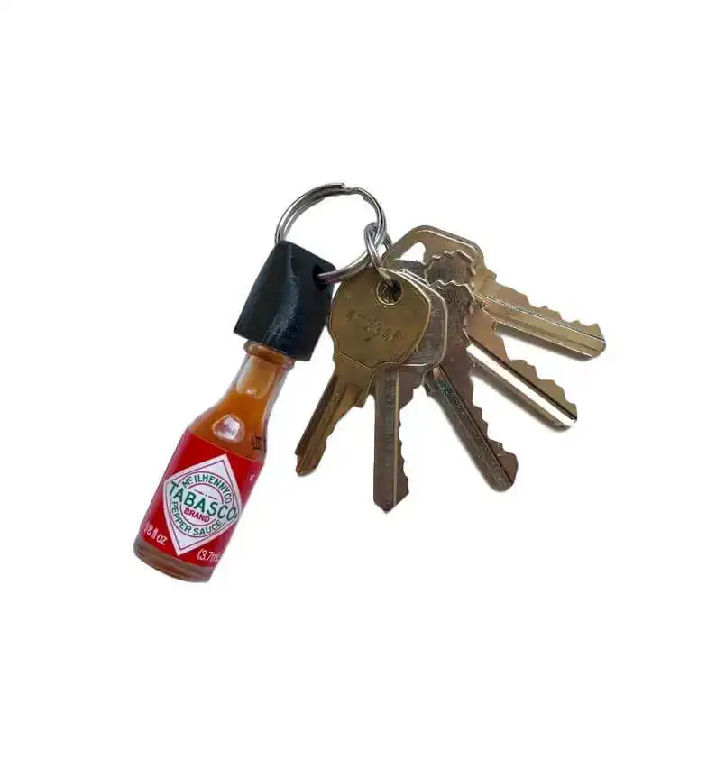 A Hot Sauce Keychain