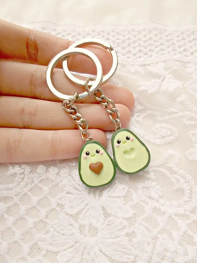 A Pair of Avocado Keychains