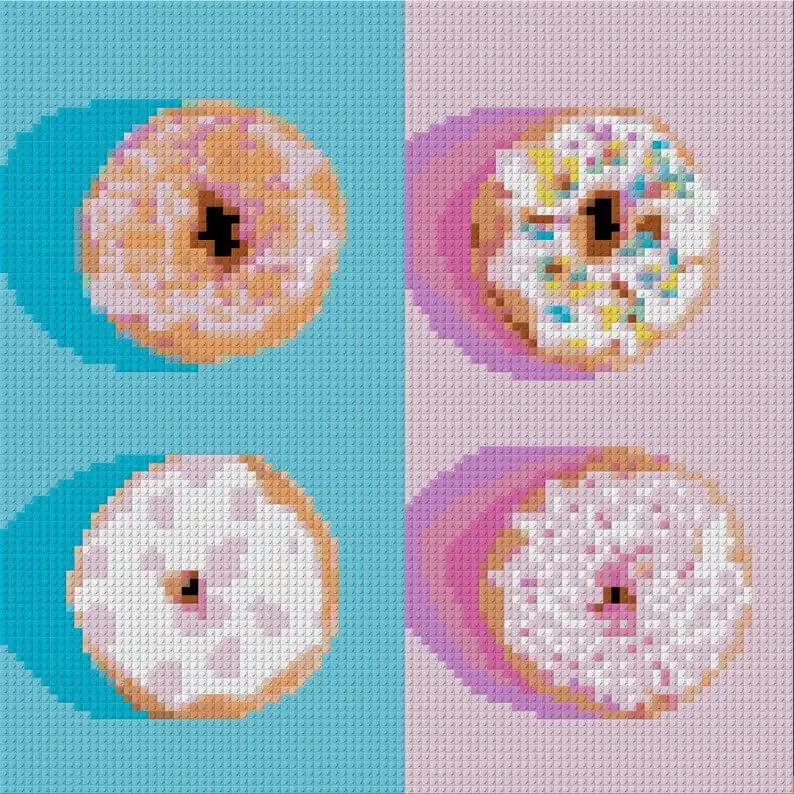 This Donut Pixel Bricks Art Kit