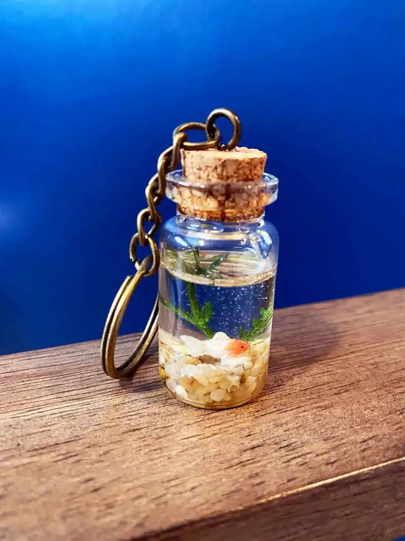 A Tiny Goldfish Jar Keychain