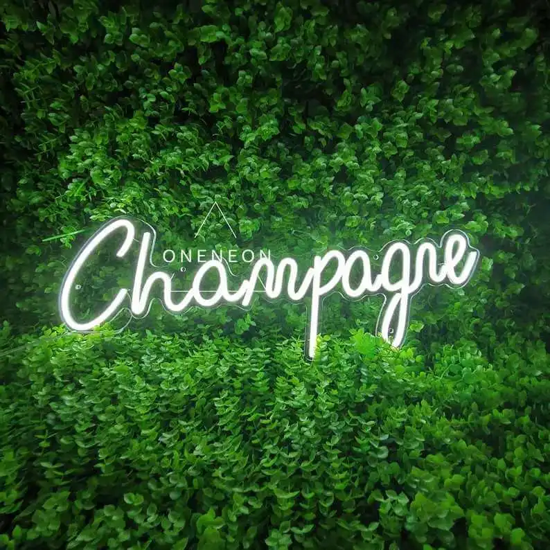 A Show-Stopping Neon Champagne Sign