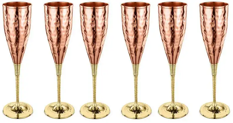 These Stunning Copper Champagne Flutes
