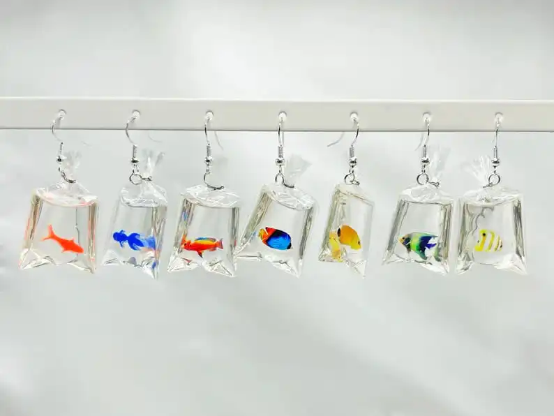 Some Adorable Fish-in-a-Bag Earrings