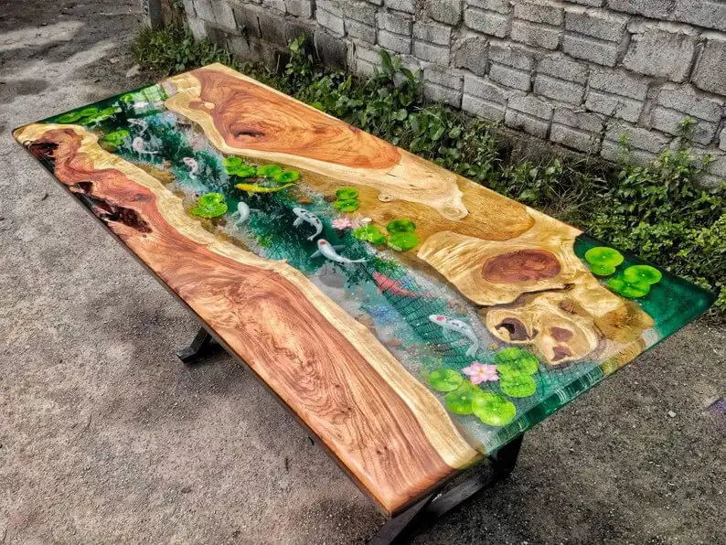 This Incredible Koi Pond Coffee Table