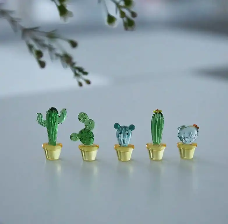 A Set of Tiny Glass Cacti