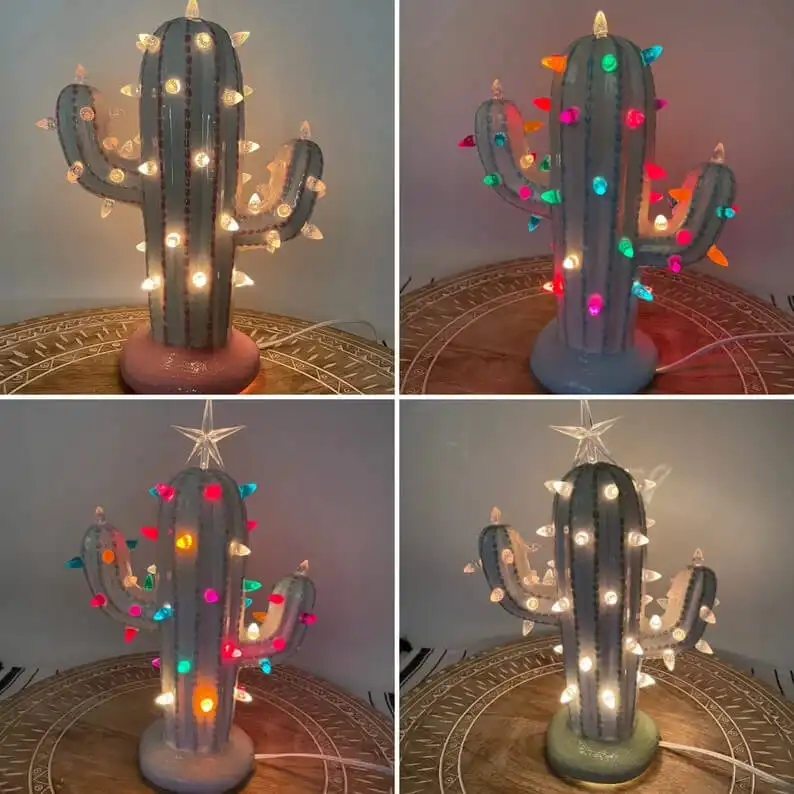 A Groovy Light-Up Cactus Figurine