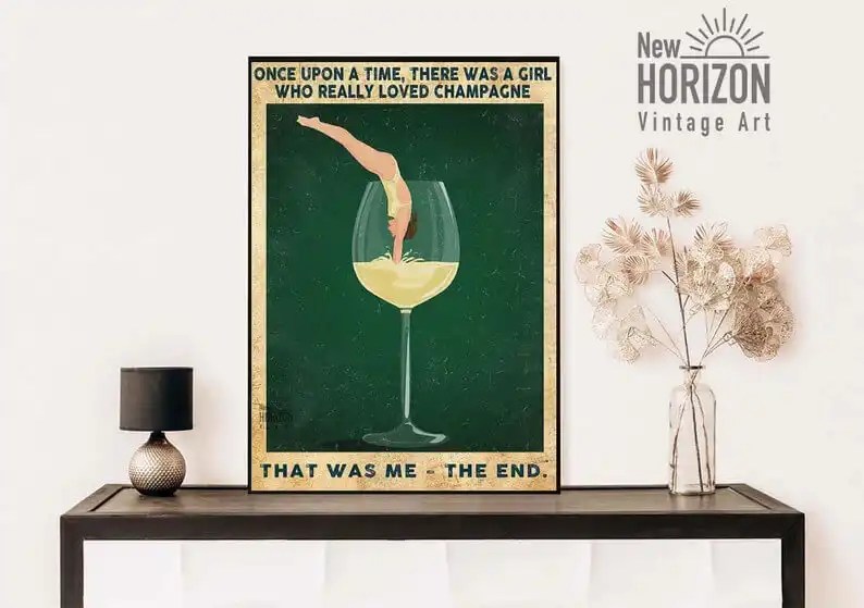 A Cute and Silly Champagne Poster