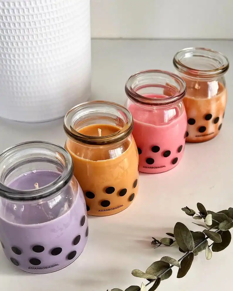 A Luxurious Set of Boba Candles