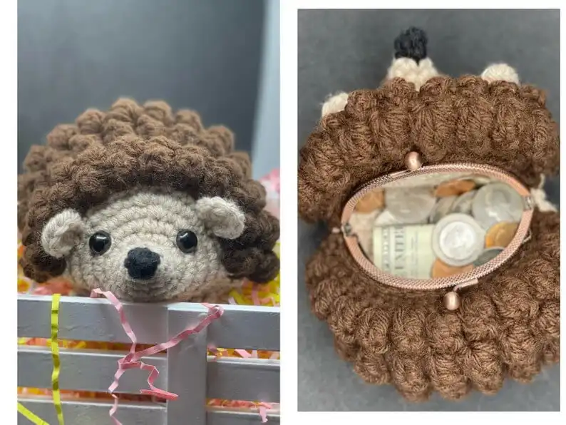 A Crochet Hedgehog Coin Purse